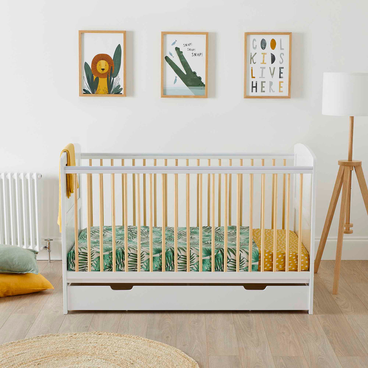 Coleby Scandi Classic Cot Bed Under Drawer