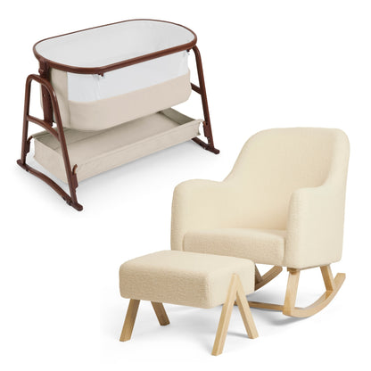 Roxby Nursery Chair & Bubba&Me Luxe Bedside Crib Nursery Bundle