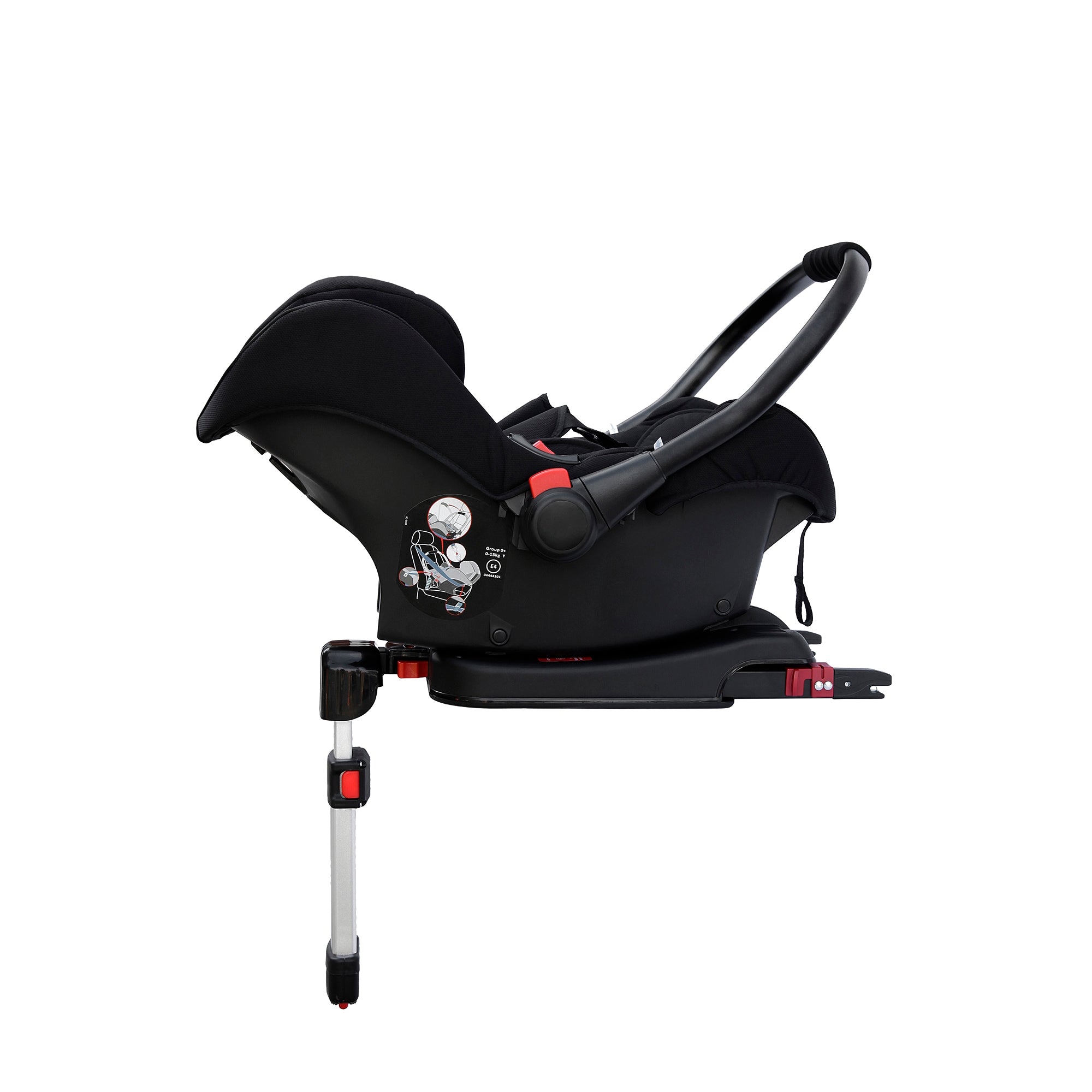 Ickle Bubba Eclipse Isofix Travel System with Standing Board - Jet Black  (Tan Handles) - Baby and Child Store