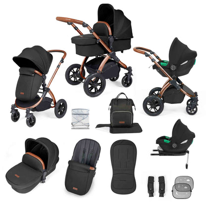 Stomp Luxe (2025 Version) 12 Piece Travel System with i-Size Cirrus Car Seat & ISOFIX Base